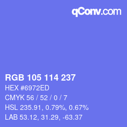 Color code: RGB 105 114 237 | qconv.com