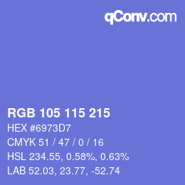 Color code: RGB 105 115 215 | qconv.com