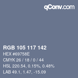 Code couleur: RGB 105 117 142 | qconv.com