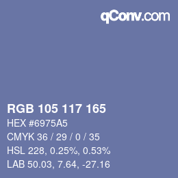 Farbcode: RGB 105 117 165 | qconv.com