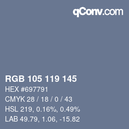 颜色代码: RGB 105 119 145 | qconv.com