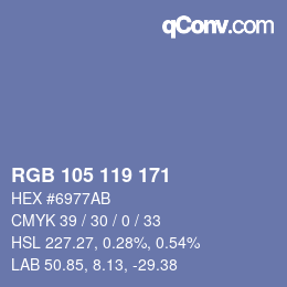 Color code: RGB 105 119 171 | qconv.com