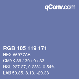 Code couleur: RGB 105 119 171 | qconv.com