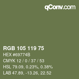 颜色代码: RGB 105 119 75 | qconv.com