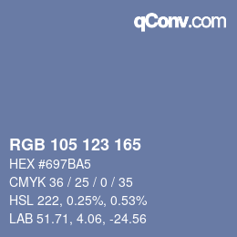 颜色代码: RGB 105 123 165 | qconv.com