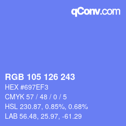 カラーコード: RGB 105 126 243 | qconv.com