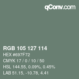 Farbcode: RGB 105 127 114 | qconv.com
