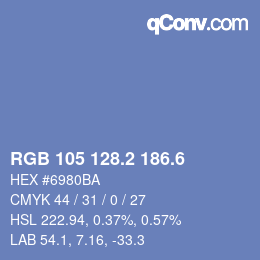 カラーコード: RGB 105 128.2 186.6 | qconv.com