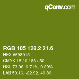カラーコード: RGB 105 128.2 21.6 | qconv.com