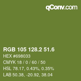 カラーコード: RGB 105 128.2 51.6 | qconv.com