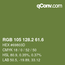 カラーコード: RGB 105 128.2 61.6 | qconv.com