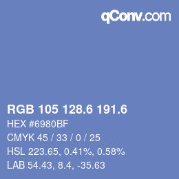 カラーコード: RGB 105 128.6 191.6 | qconv.com