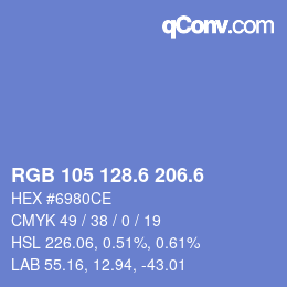 カラーコード: RGB 105 128.6 206.6 | qconv.com