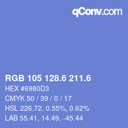 カラーコード: RGB 105 128.6 211.6 | qconv.com