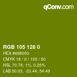 颜色代码: RGB 105 128 0 | qconv.com