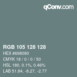 Color code: RGB 105 128 128 | qconv.com