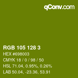 Color code: RGB 105 128 3 | qconv.com