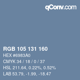 颜色代码: RGB 105 131 160 | qconv.com