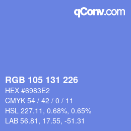 カラーコード: RGB 105 131 226 | qconv.com