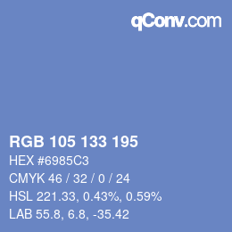 Color code: RGB 105 133 195 | qconv.com