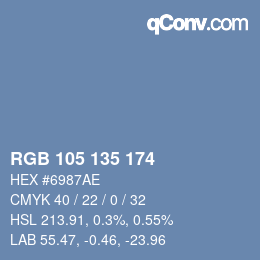 Color code: RGB 105 135 174 | qconv.com