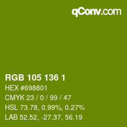 Color code: RGB 105 136 1 | qconv.com