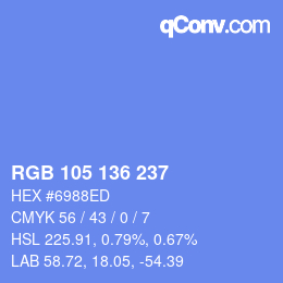 Color code: RGB 105 136 237 | qconv.com