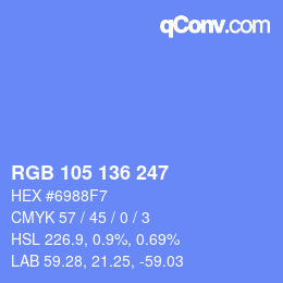 Color code: RGB 105 136 247 | qconv.com