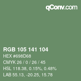 Código de color: RGB 105 141 104 | qconv.com