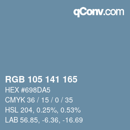 颜色代码: RGB 105 141 165 | qconv.com