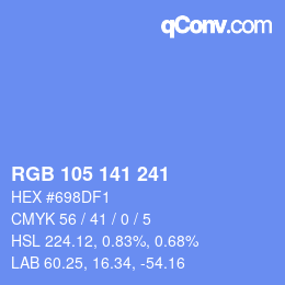 Color code: RGB 105 141 241 | qconv.com
