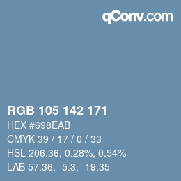Color code: RGB 105 142 171 | qconv.com