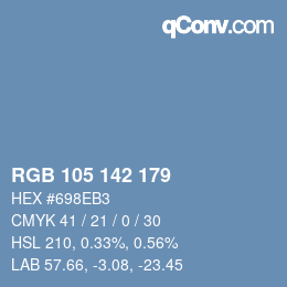 Color code: RGB 105 142 179 | qconv.com