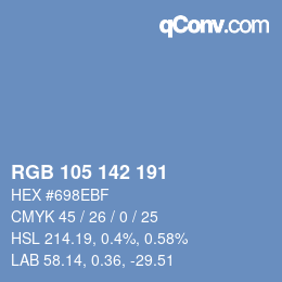 Código de color: RGB 105 142 191 | qconv.com