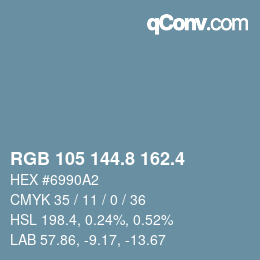 カラーコード: RGB 105 144.8 162.4 | qconv.com