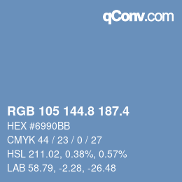 カラーコード: RGB 105 144.8 187.4 | qconv.com