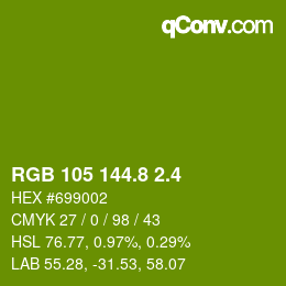 カラーコード: RGB 105 144.8 2.4 | qconv.com
