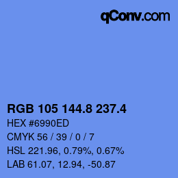 カラーコード: RGB 105 144.8 237.4 | qconv.com