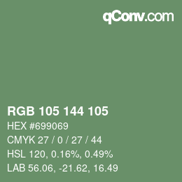 Color code: RGB 105 144 105 | qconv.com