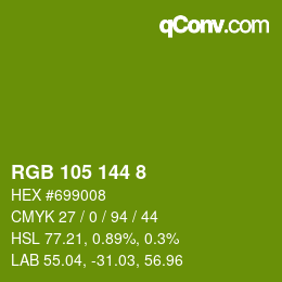 Color code: RGB 105 144 8 | qconv.com