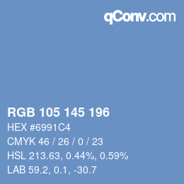 Color code: RGB 105 145 196 | qconv.com