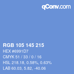Color code: RGB 105 145 215 | qconv.com