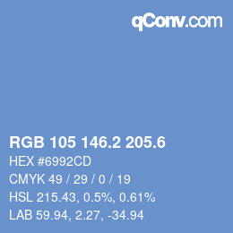 カラーコード: RGB 105 146.2 205.6 | qconv.com