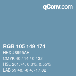 Color code: RGB 105 149 174 | qconv.com