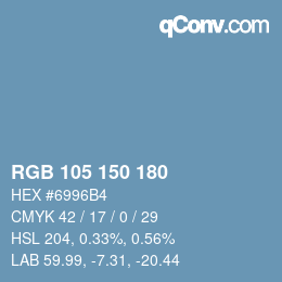 Color code: RGB 105 150 180 | qconv.com
