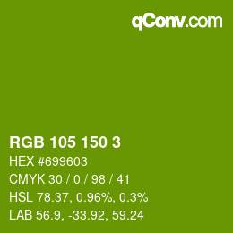 Color code: RGB 105 150 3 | qconv.com