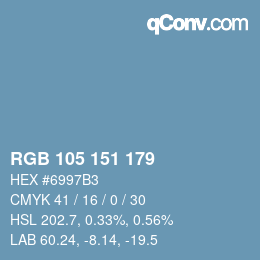 Color code: RGB 105 151 179 | qconv.com