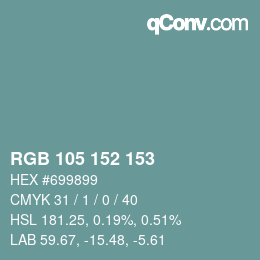 カラーコード: RGB 105 152 153 | qconv.com