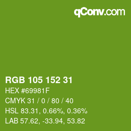 Color code: RGB 105 152 31 | qconv.com