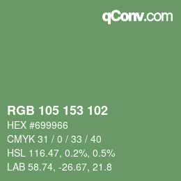 Farbcode: RGB 105 153 102 | qconv.com
